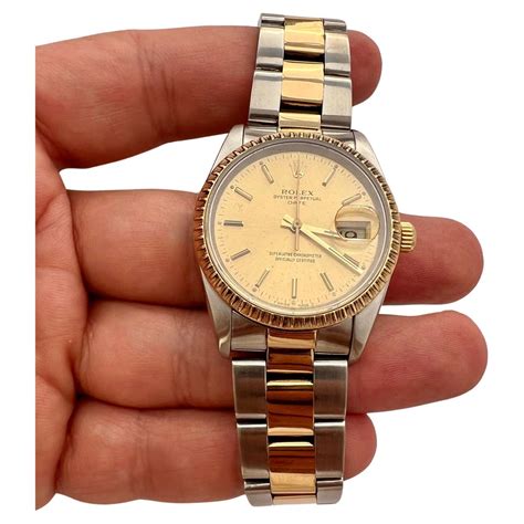 rolex oyster perpetual date 15223 18k gold steel|ermitage Rolex 15223 dates.